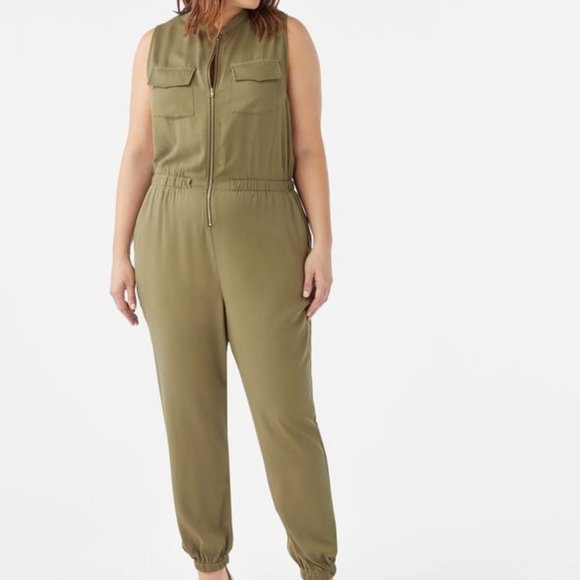 JustFab Pants - JustFab Sleeveless Zip Front Jumpsuit 3X
